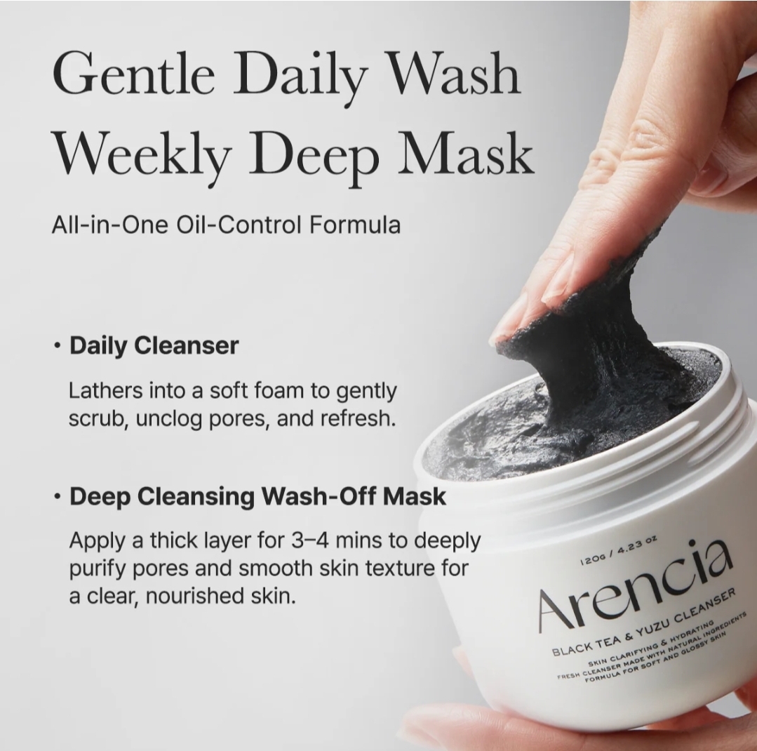 Arencia Black Tea & Yuzu Rice Mochi Cleanser
