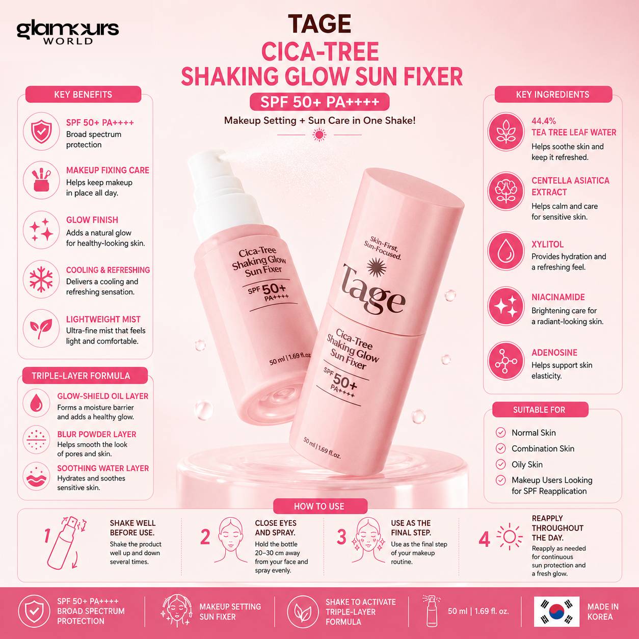 Tage Cica Tree Shaking Glow Sun Fixer 50ml