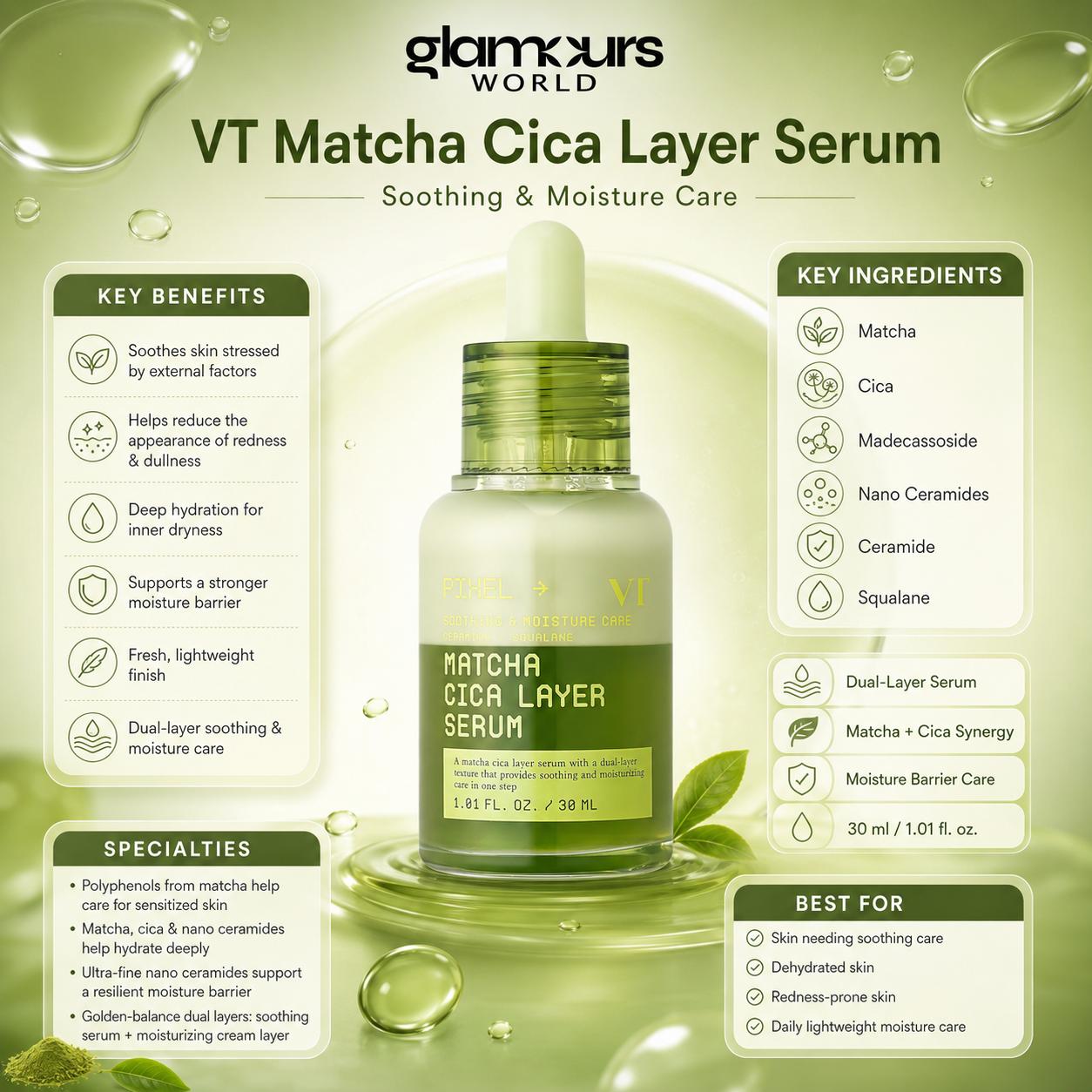 VT Matcha Cica Layer Serum 30ml
