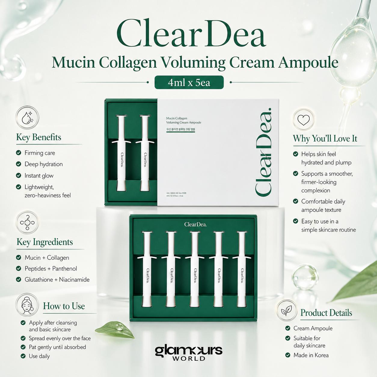ClearDea Mucin Collagen Voluming Cream Ampoule