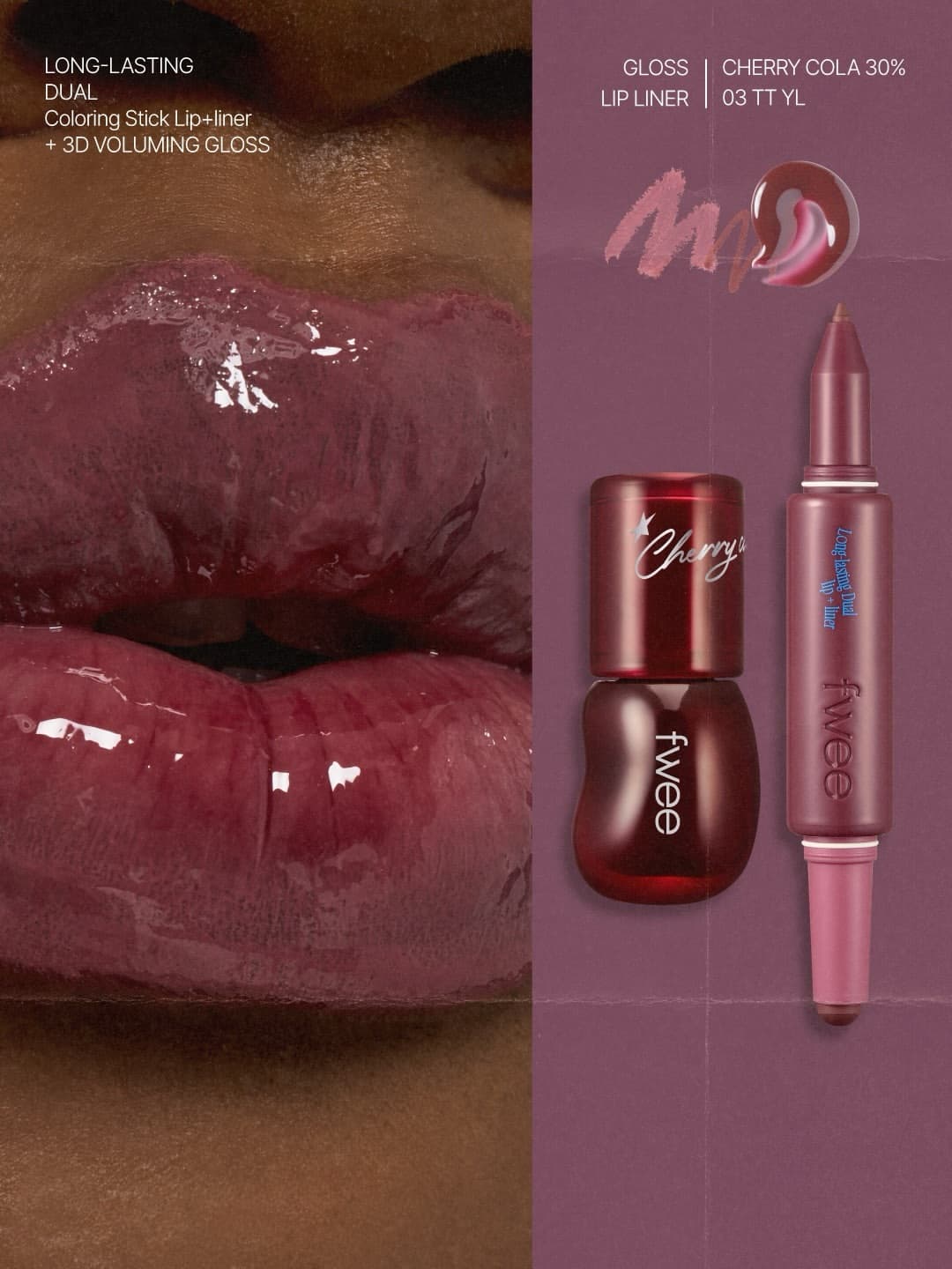 Fwee Long Lasting Dual Coloring Stick Lip + Liner